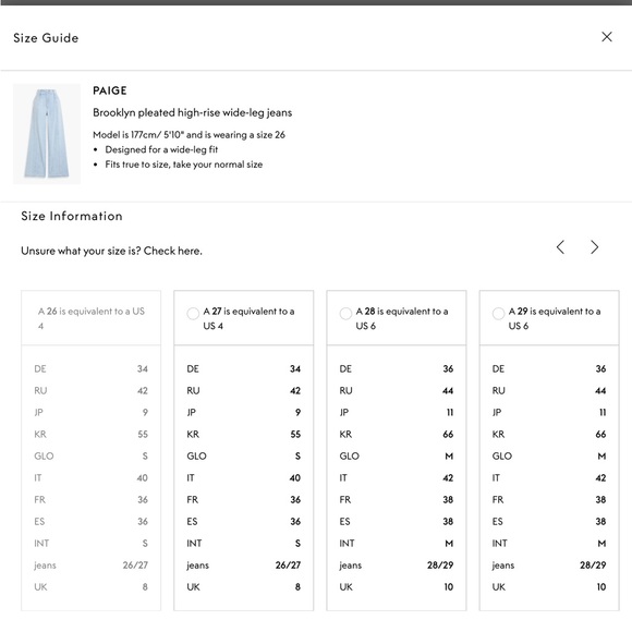 PAIGE Brooklyn Pleated High Rise Wide Leg Jeans Light Denim Size 29 - Picture 4 of 5